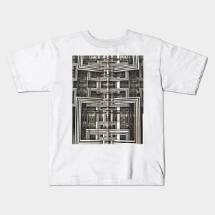 White Lines Mandlebulb Fractal Kids T-Shirt